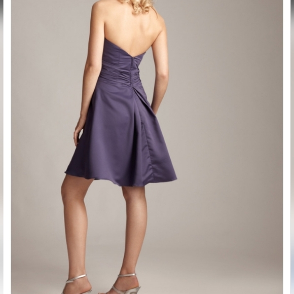 Bill Levkoff Satin Gray/silver Strapless Dress, sz 10 - Picture 2 of 6